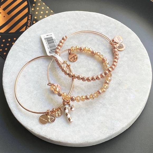 Alex and Ani Jewelry - NEW Alex and Ani Candy Cane Bangle Bracelet Set